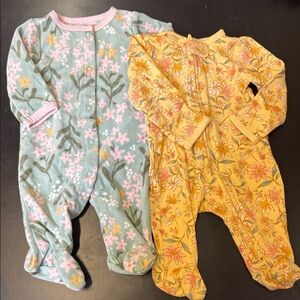 Carter's Floral Footies - Blue and Orange